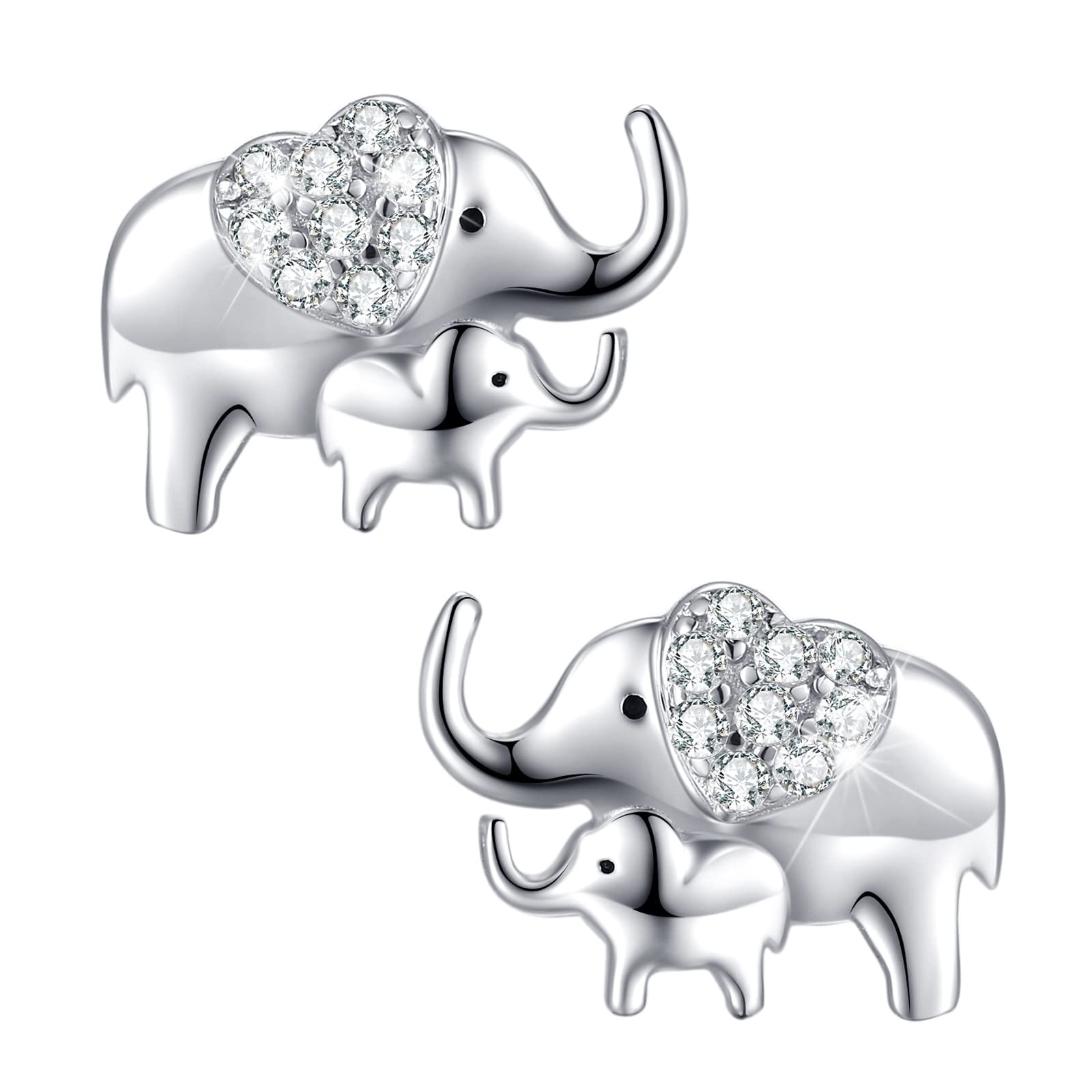 Orecchini A Leva In Argento Sterling 925 Con Animali – Mucca, Elefante, Koala, Volpe, Dinosauro – Regalo Per Madre E Figlia - 2