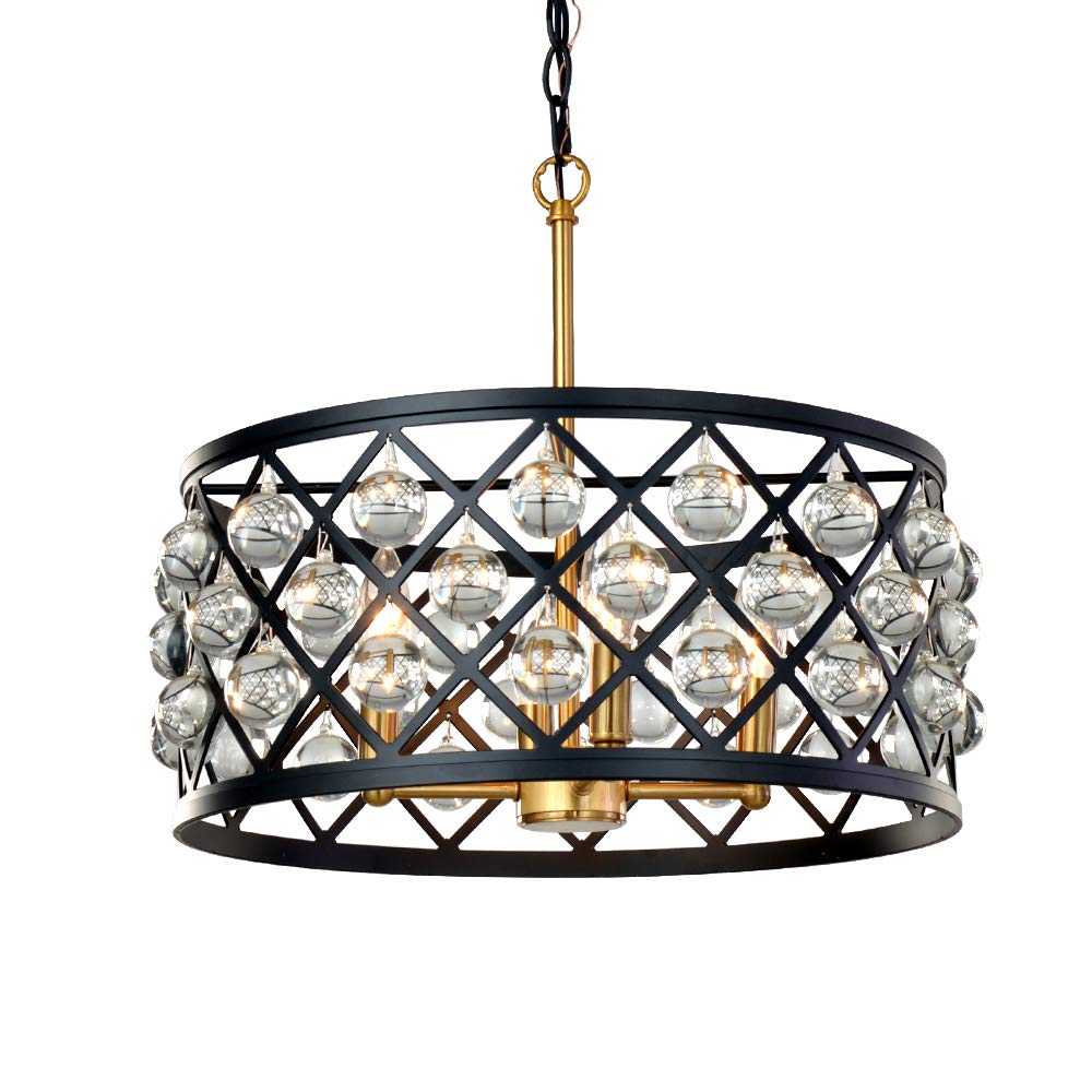 Buy KARMIQI Crystal Chandelier, 17.8" 4Lights Modern Farmhouse