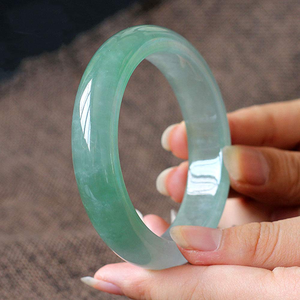 OZBMA Jade Bracelet for Women, Green Bracelet, Natural Genuine Jewelry Box Packaging (A 62mm)