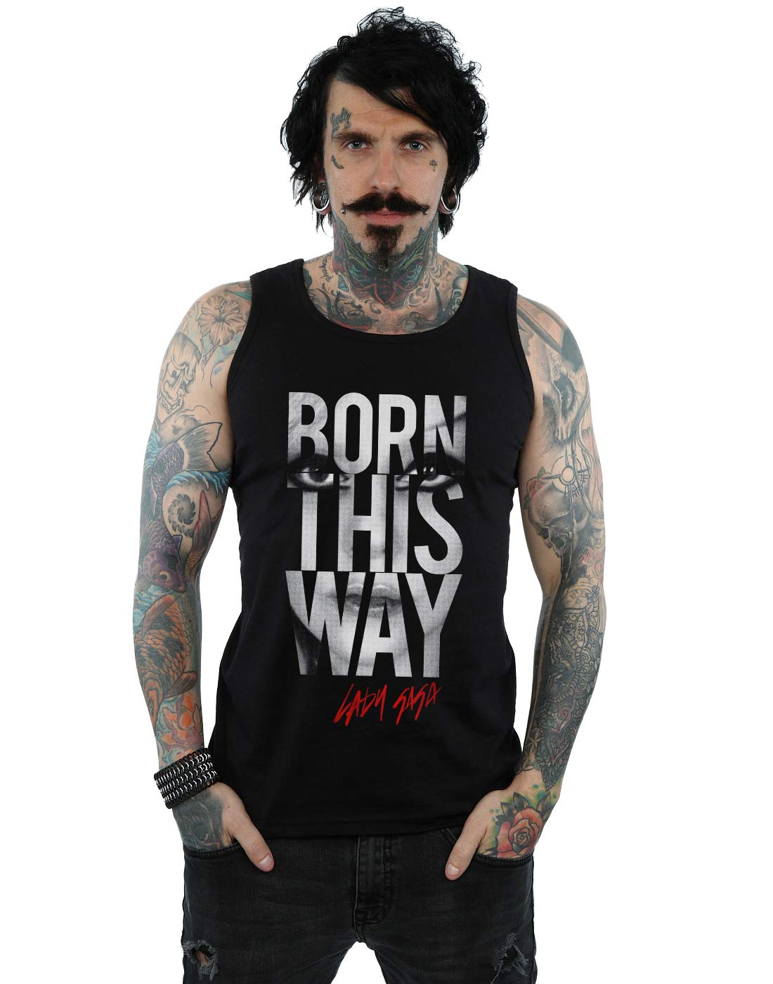 Lady Gaga Men's Black Born This Way Text Vest Medium