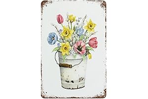Daffodil Floral Bouquet Farmhouse Metal Tin Sign: Your Primer of Springtime Joy