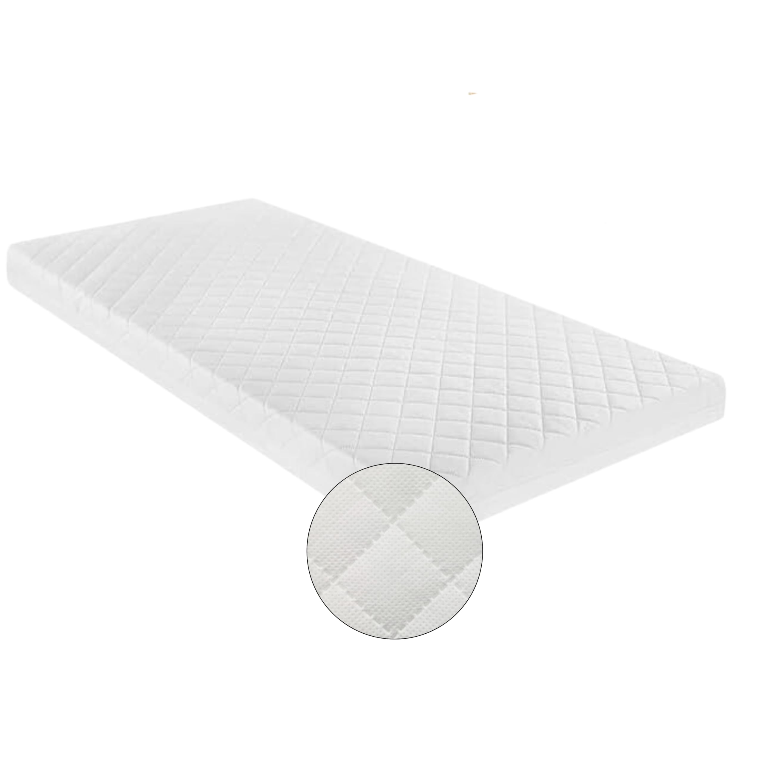 FIVE MOONS Toddler Cot, Crib Mattress, 85 x 50 cm, Breathable, Hypoallergenic, Removable cover, Durable foam. Quilted cover (85 x 50 x 5 cm)
