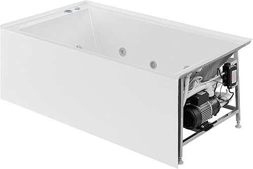 Vista 15 de Swiss Madison Avancer - Bañera de hidromasaje rectangular de drenaje para alcoba con delantal, 60 x 36 pulgadas, color blanco brillante (SM-AB590)