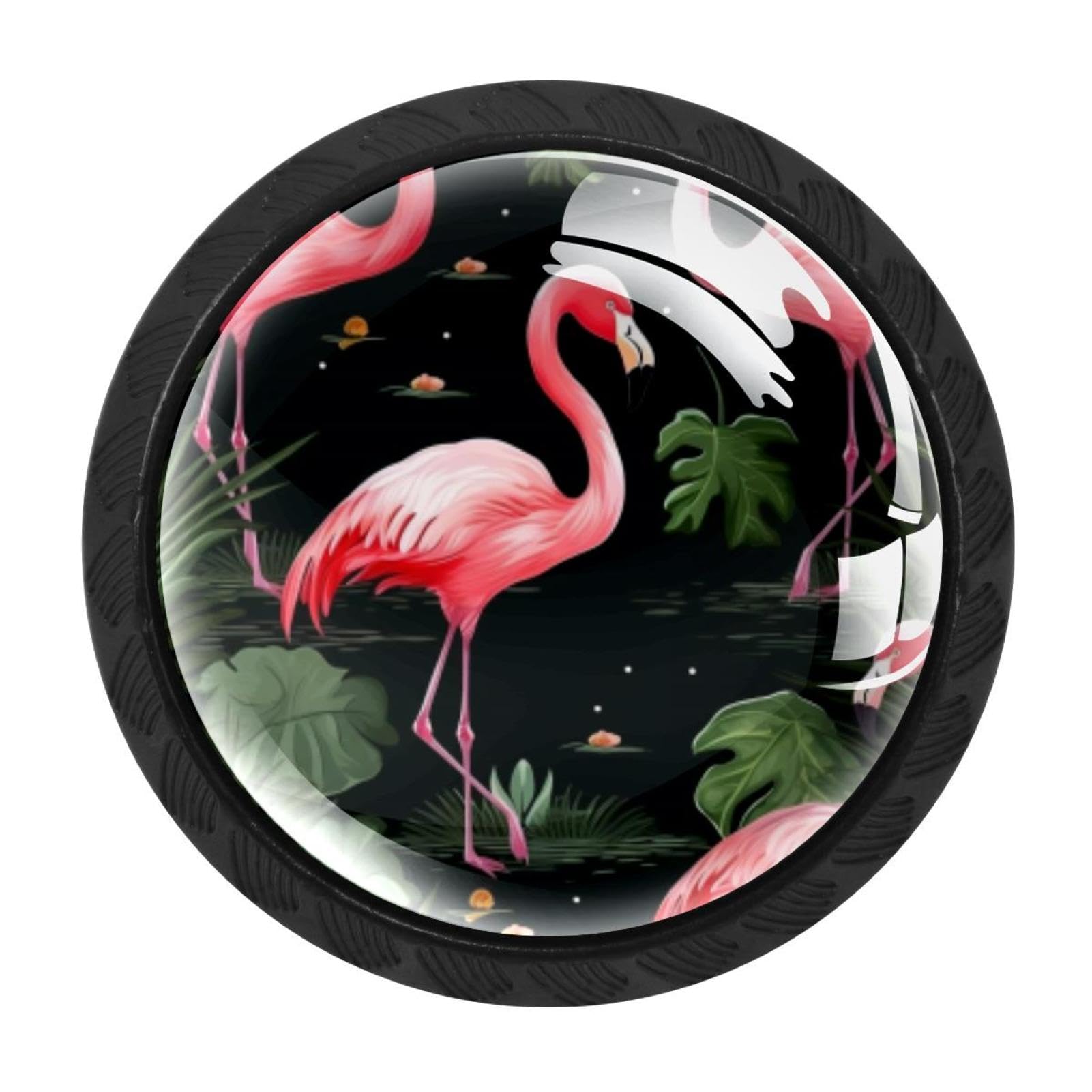 Chenzzzz Multicolored 16 4 Pieces Kitchen Cabinet Drawer Dresser Door Knobs Pulls Handles, Flamingo Rainforest