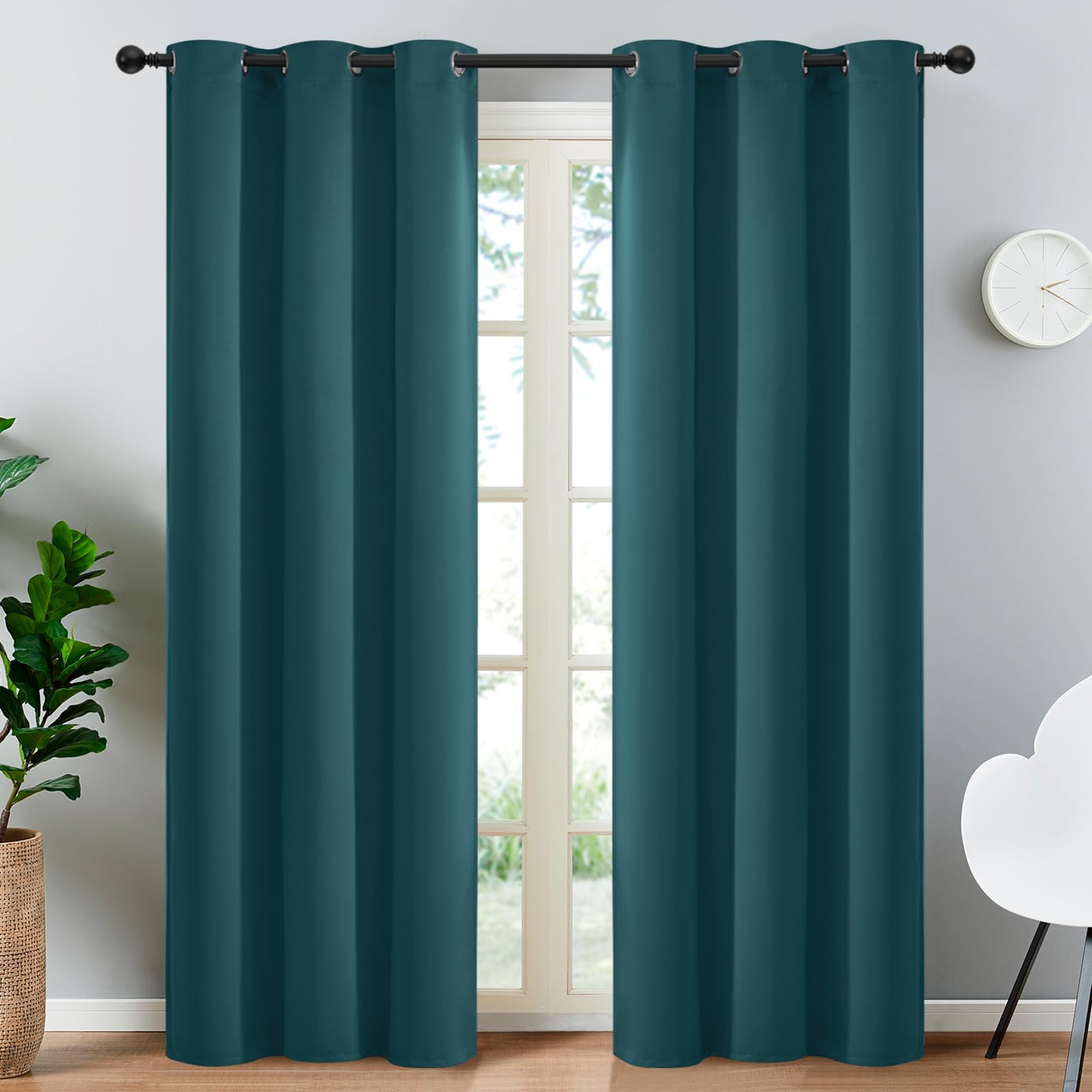 Yakamok Blackout Curtains for Bedroom, 2 Panels, 84 Inches Length, Thermal Insulated, Room Darkening, Blackout Curtains, Eyelets, Window Treatments, Curtains for Living Room, 38 x 84 Inches, — image 1
