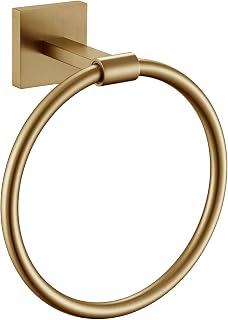 KOKOSIRI Hand Towel Holder Wall Mounted Towel Ring Bathroom Accessories Shower Towel Hanger Rack Stainless Steel Champagne Bronze, B3010CPG