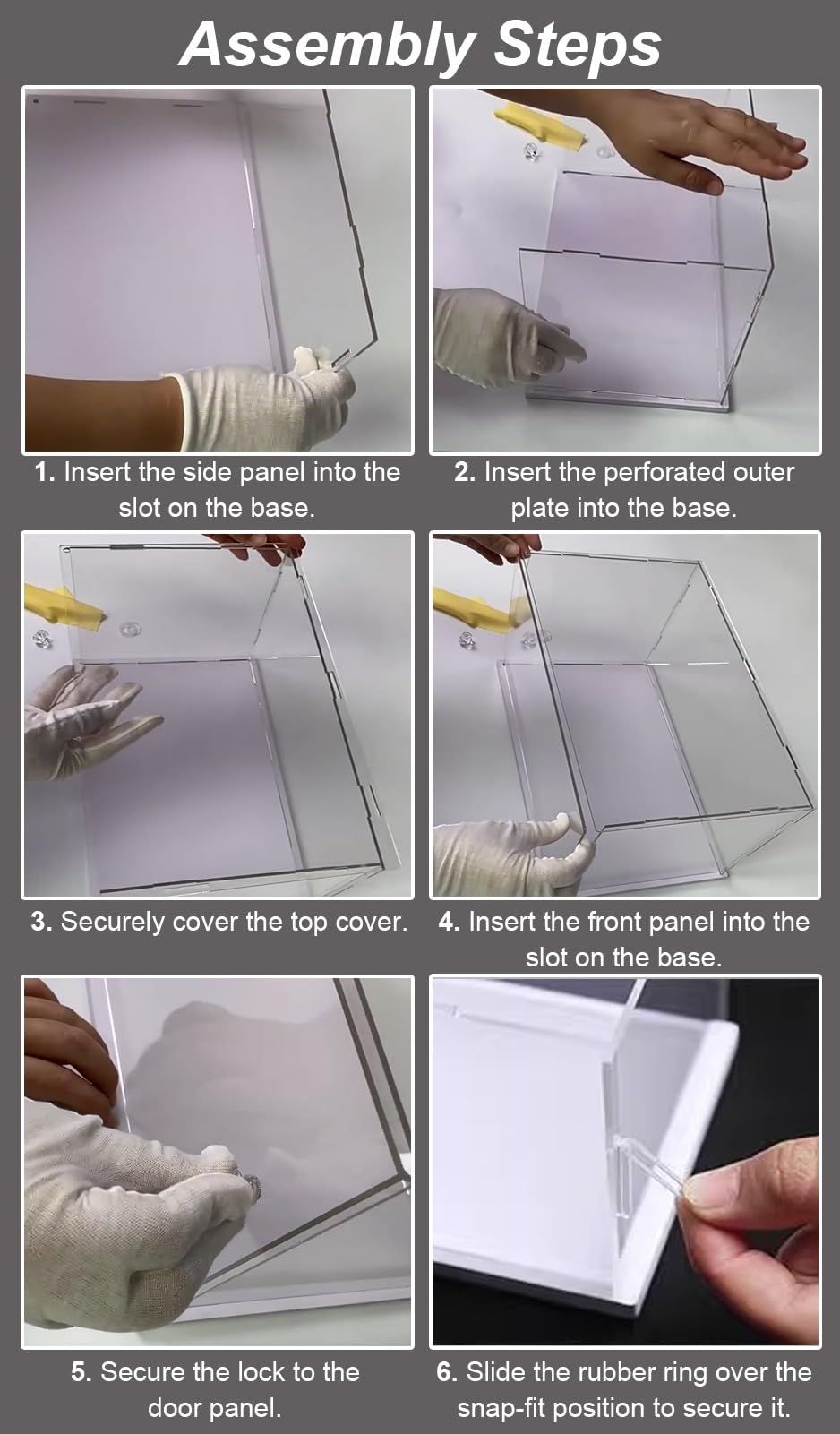 Vibeo Cajas de Metacrilato Caja de Acrílico Transparente con Cerradura, Puerta y Llaves, Vitrina Pequeña de Plástico Antipolvo para Figuras, Caja Expositora Apilable 10-40 cm(20x15x35cm(8"x6"x14"))