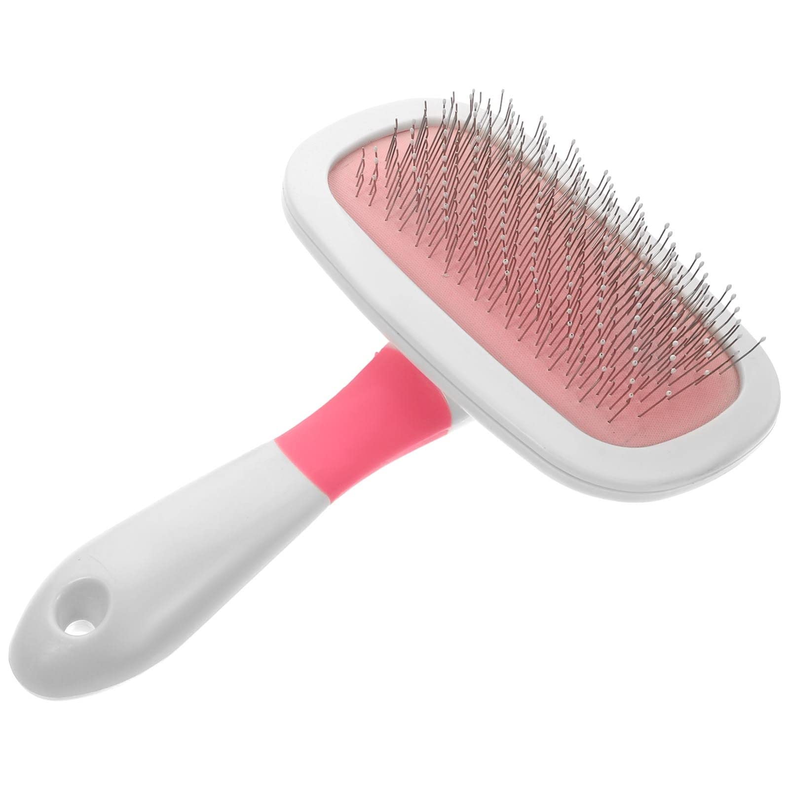 ULTECHNOVO 3piezas Cepillo De Masaje Para Mascotas Punta Protectora Herramienta De Aseo Para Perros Gatos Peine Para Eliminar Pelo Suelto Enredos Grande Color Rosa