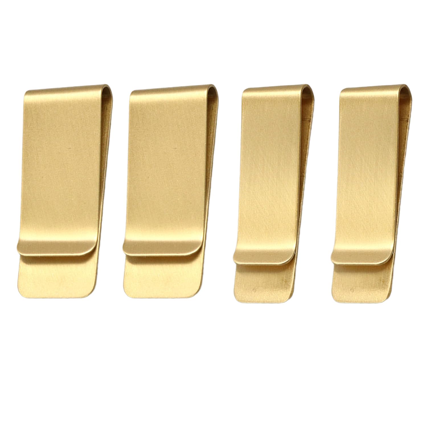 CYCOOPE Gold Brass Money Clips for Men and Women Creative Metal Credit Card Clips Small Slim Thin Portable Men's Money Clips for Cash 4 Pack, Gold, Minimalist