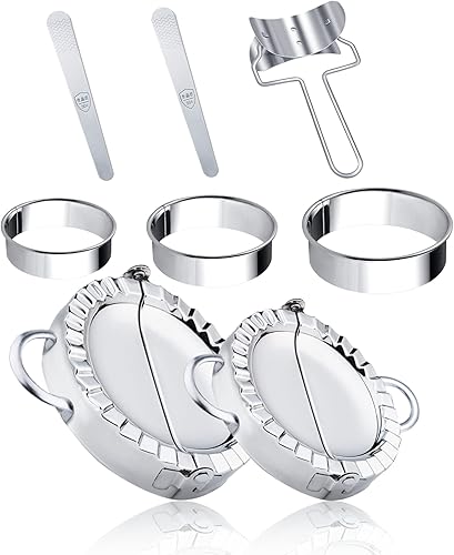 Molde para hacer albóndigas, 3.8 pulgadas, máquina para hacer empanadas, prensa de corte Pierogi de acero inoxidable, artilugio de cocina para