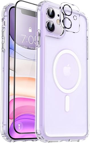 MOCCA - Funda magnética resistente para iPhone 11 de 6.1 pulgadas, no se vuelve amarilla y es compatible con MagSafe, protector de pantalla de