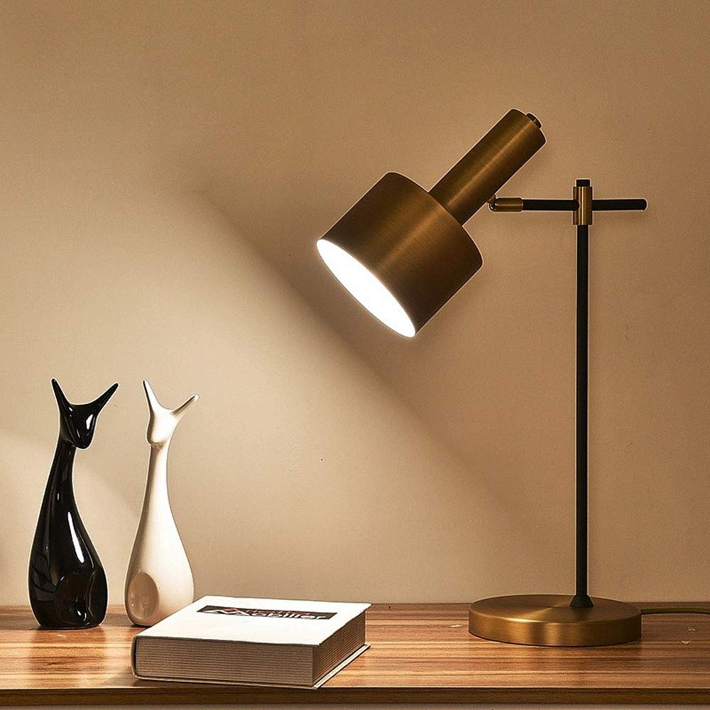 Lampada da Tavolo a Dondolo con faretto Regolabile in Metallo, dal Design Semplice e Unico, Industriale retrò, per Lavoro/Camera, Hotel/Ristorante/Cam