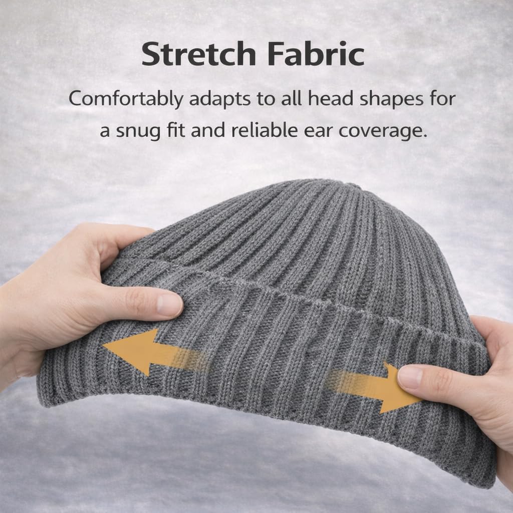 Trapper Hat, Extreme Cold Weather Trapper Hat, Winter 3 in 1 Soft Breathable Comfort Warm Knitted Beanie for Men - Image 4