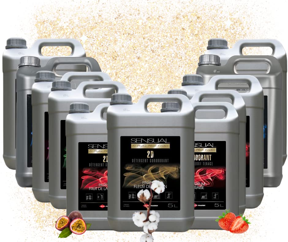 Détergent surodorant Sensual 2D 5L - Parfum aux choix (Fleur de coton)