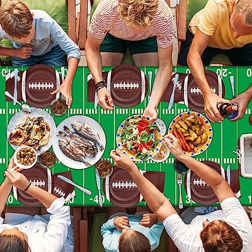 Qyeahkj QY0351 Football Birthday Party Supplies Serves 24 Football Party Paper Plates Napkins Set Sports Tablecloth Tableware Kit thumb #4