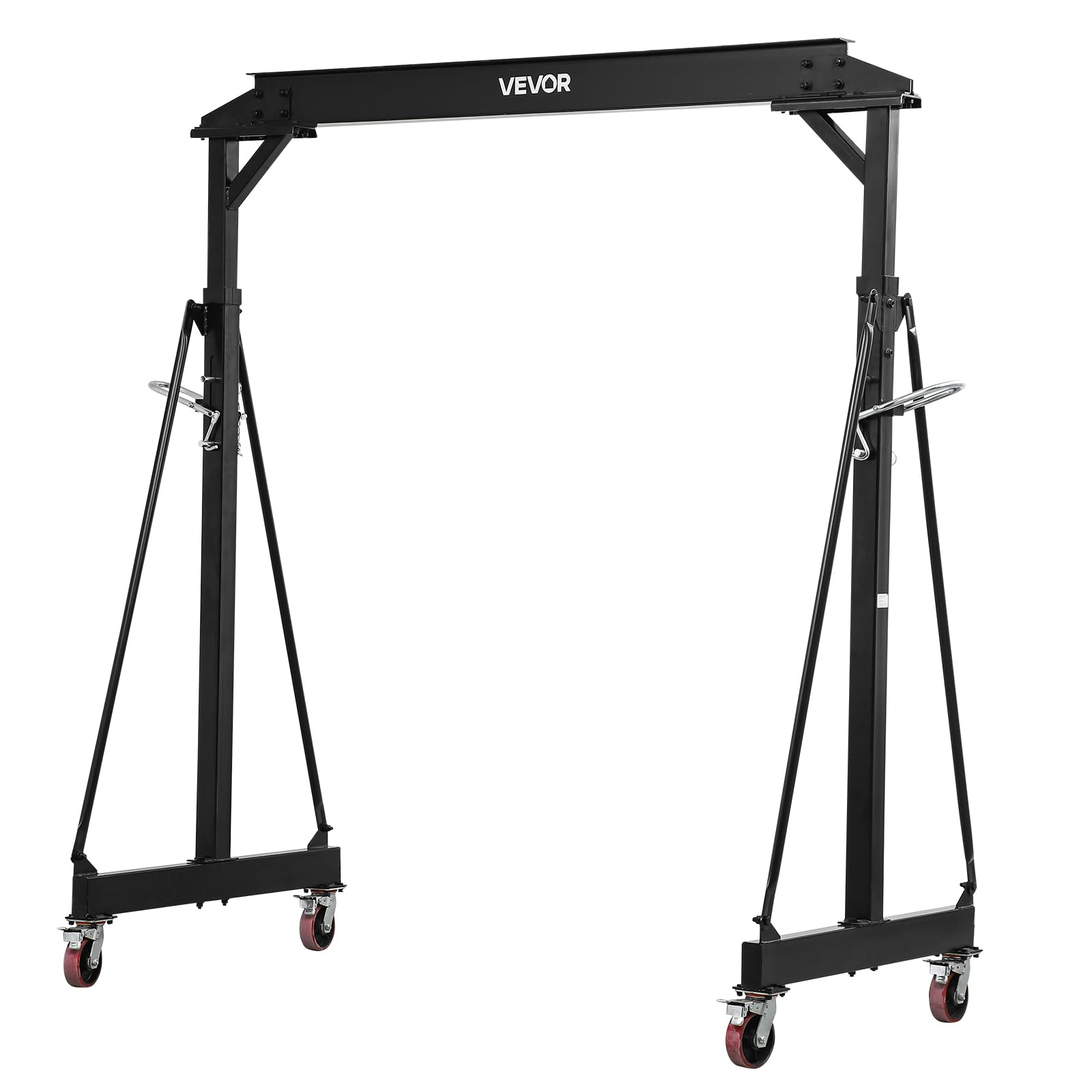 VEVOR Mobiler Portalkran mit 1995,81kg Tragkraft, 251-371cm Höhenverstellbarer Ladekran aus Stahl, Robuster Werkstattkran Inkl. 360° Lenkrollen mit Bremsen, Lastkran für Lager Werkstatt Baustelle