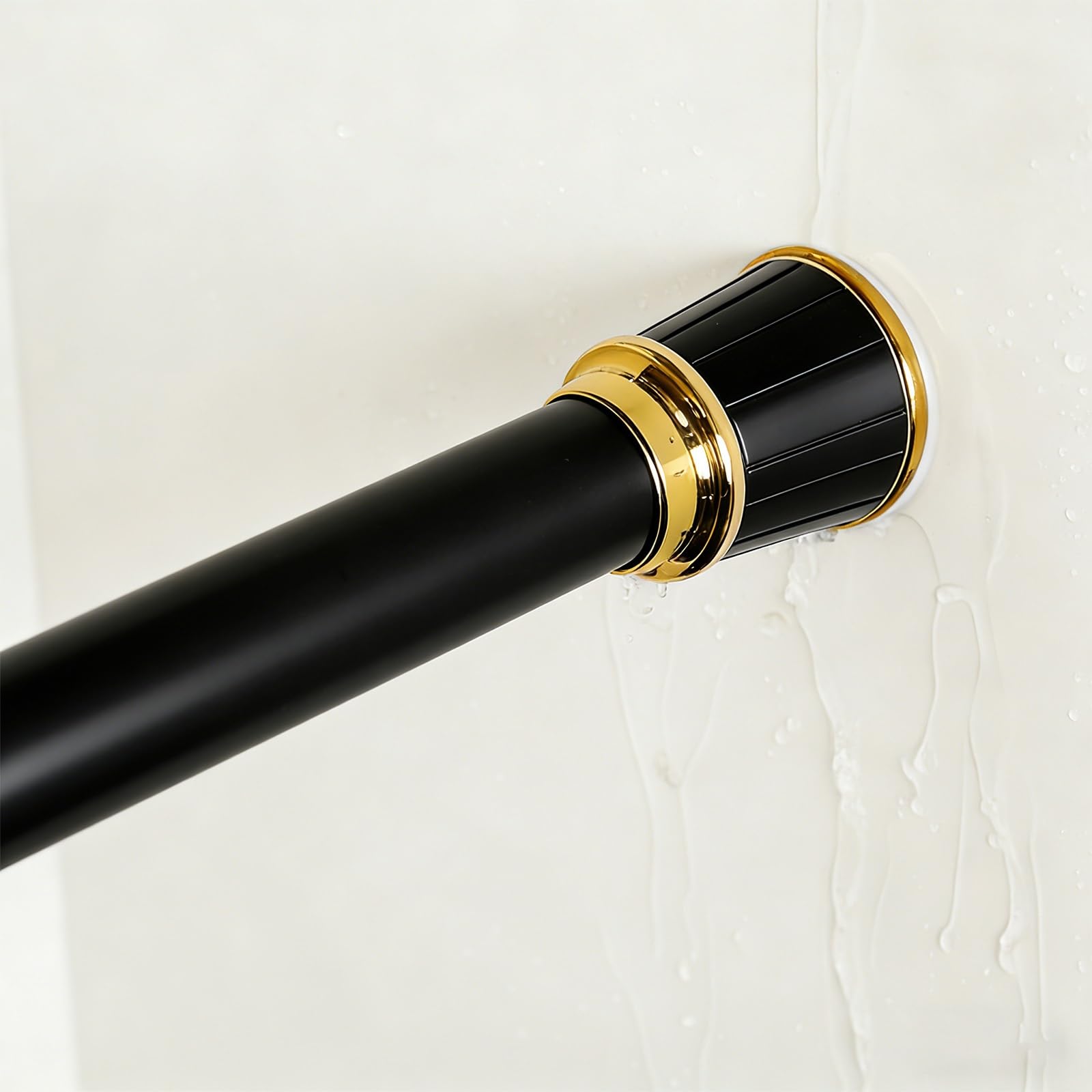 GLDYTVF Adjustable Telescopic Curtain Pole & Tension Shower Rail No Drill Extendable Rods for Closet Doorway Window Balcony Heavy Duty Non-Slip (Black 360cm-450cm)