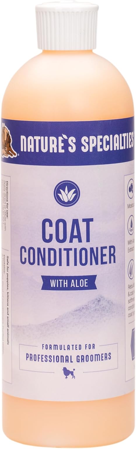 Nature's Specialties Coat Conditioner with Aloe for Pets, Natural Choice for Professional Groomers, Strengthening & Revitalizing, Made in USA, 16 oz