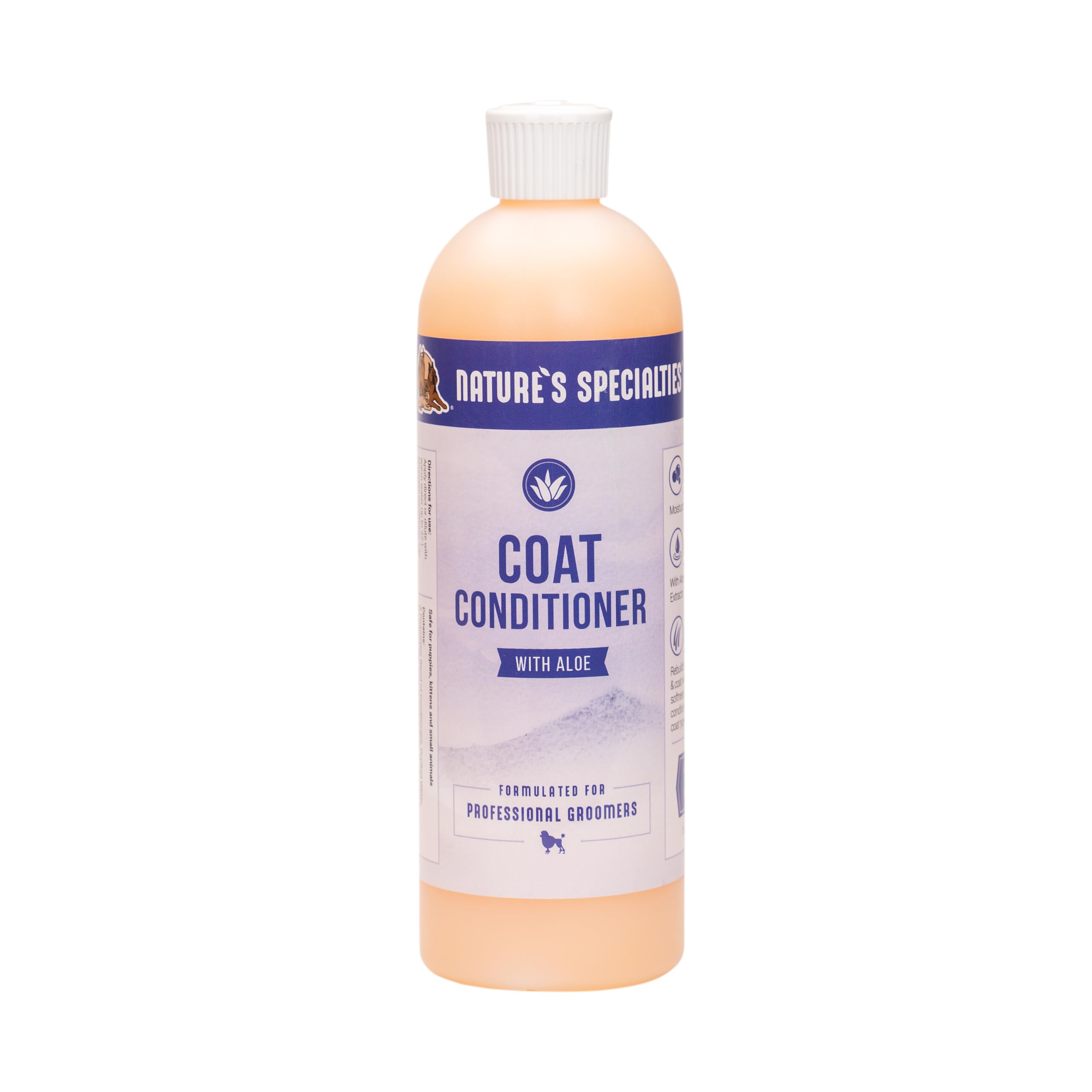 Nature's Specialties Coat Conditioner with Aloe for Pets, Natural Choice for Professional Groomers, Strengthening & Revitalizing, Made in USA, 16 oz