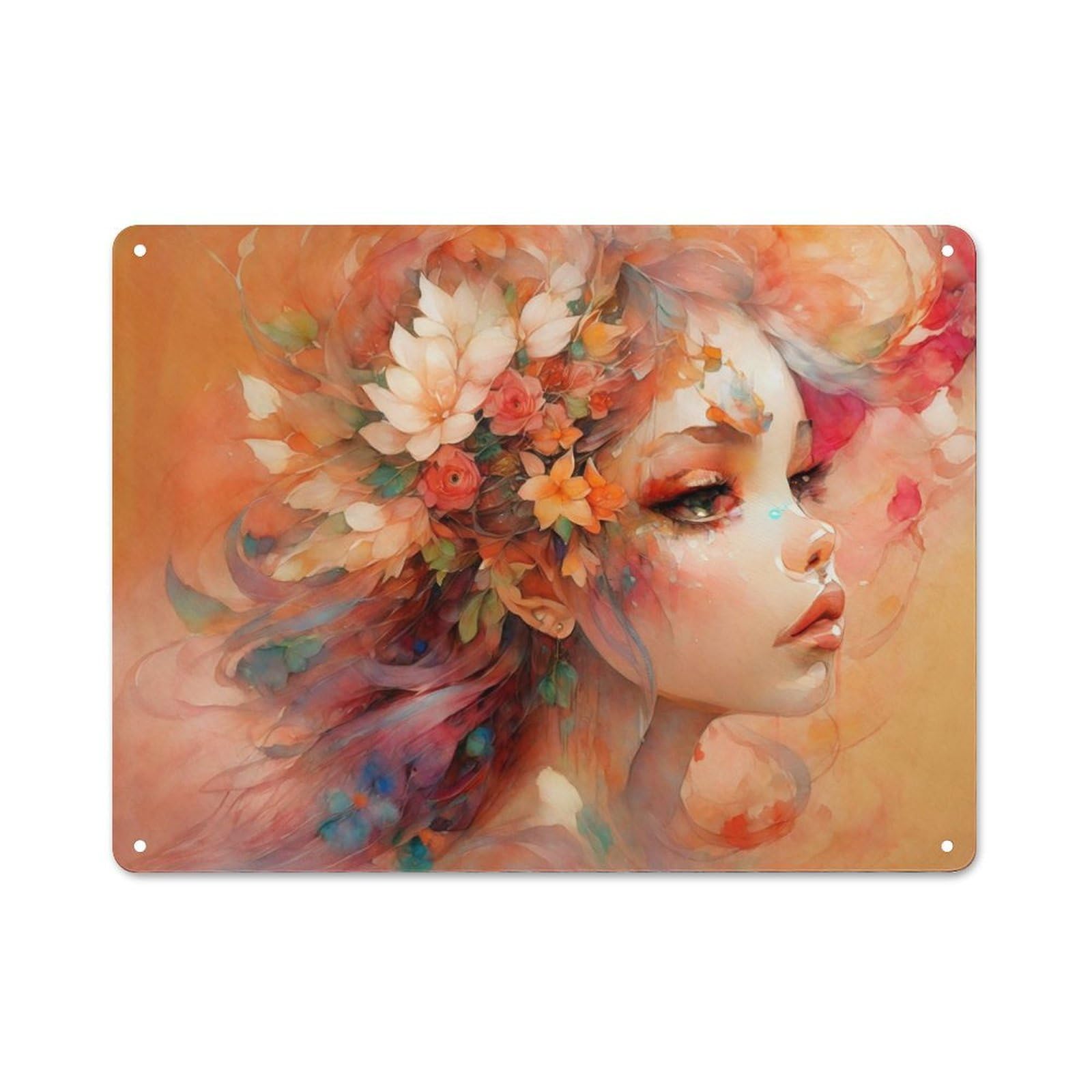Junmoney Style-12 The Bloom Of Spring Smart Metal Wall Decor 30X40cm, Office Metal Sign For Office, Study, Studio Or Hallway