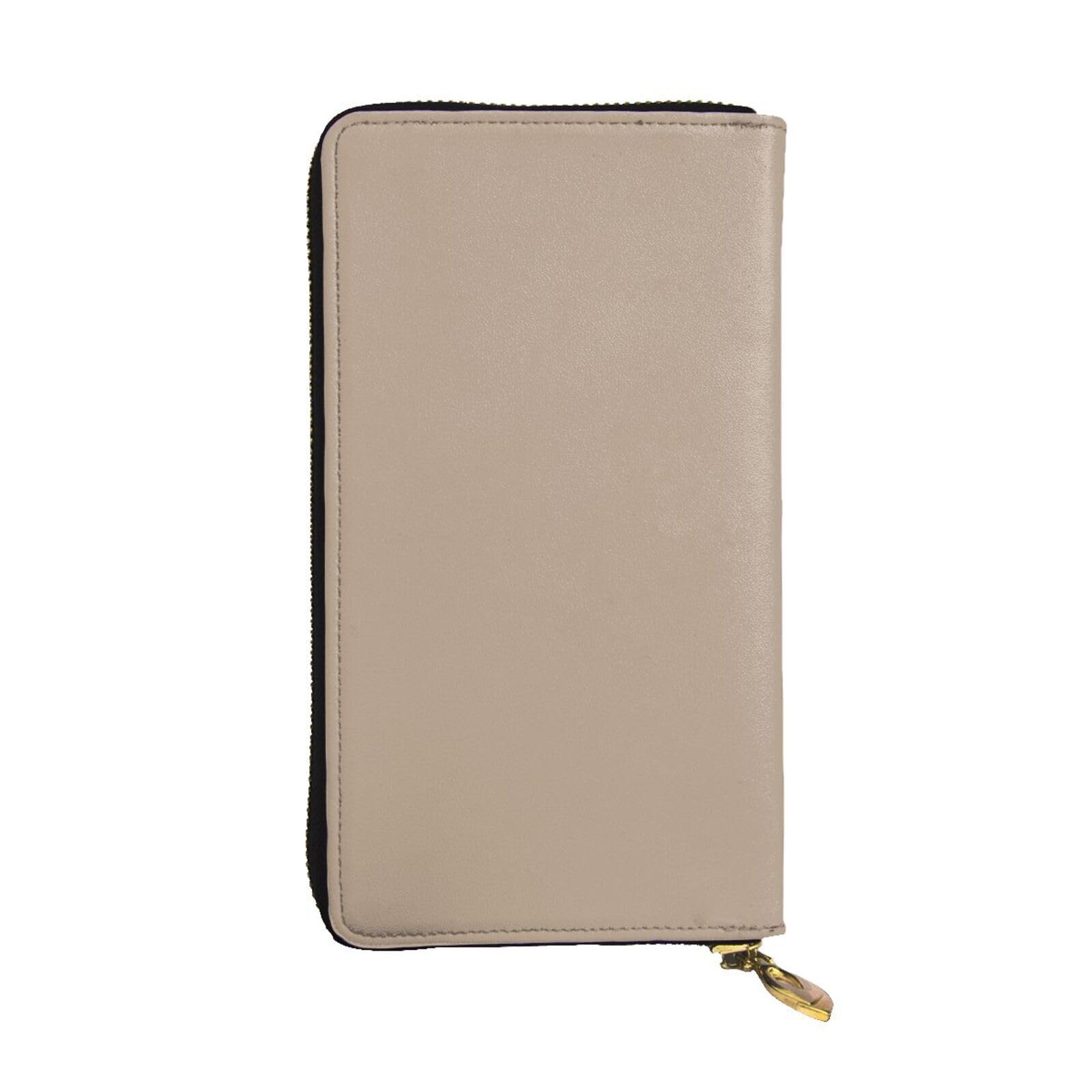 Cartera de cuero marrón claro estampada de 7.5 x 4.1 pulgadas 6