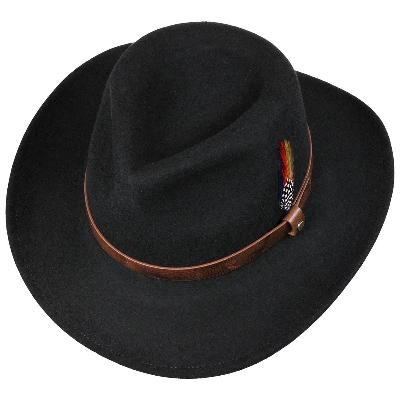 Stetson Oklahoma Cappello Western Feltro di Lana Uomo 100% Feltro Idrorepellente Asahi Guard Traveller Ultraleggero Malleabile Estate Inverno