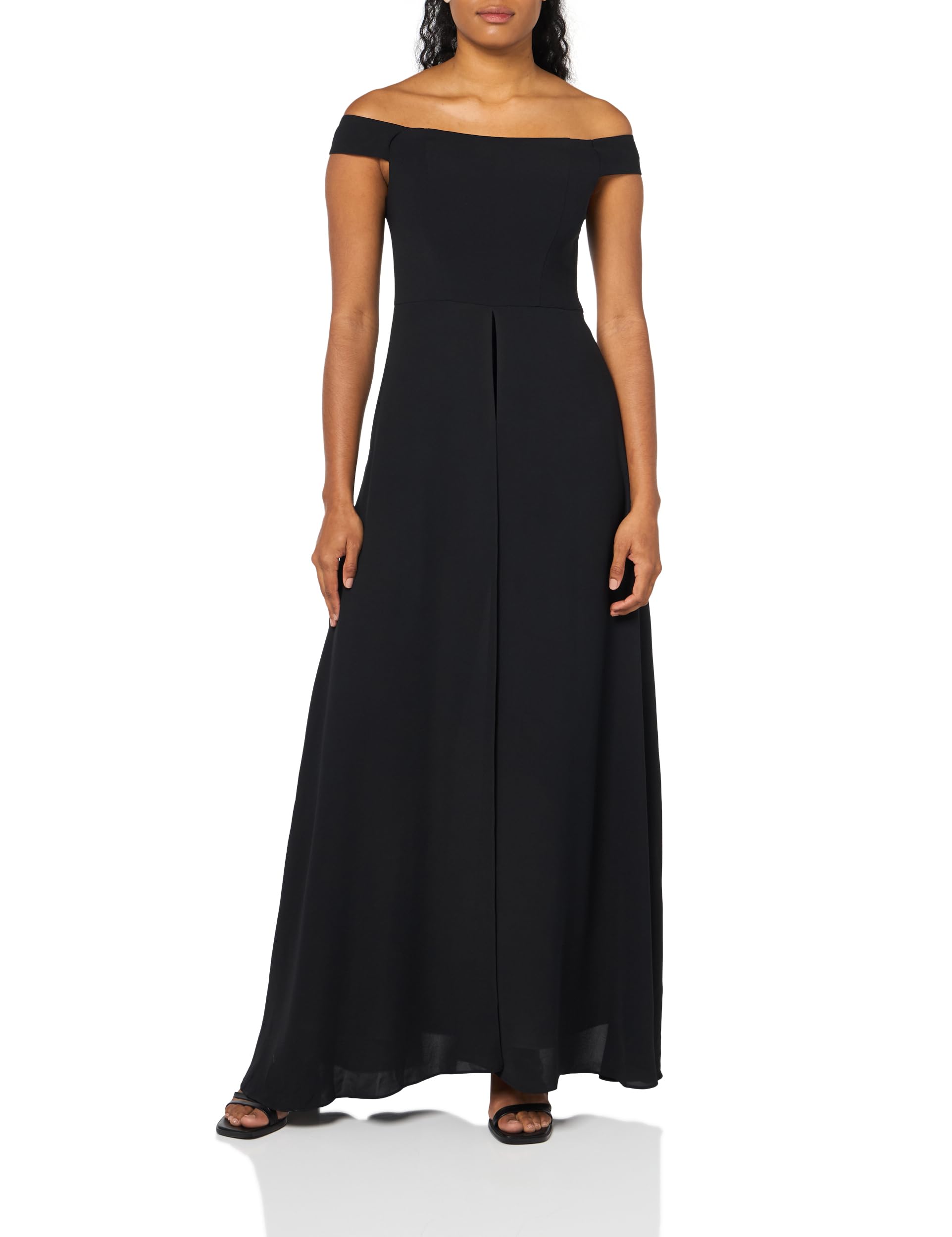Photo 1 of Adrianna Papell Women's Crepe Overlay Jumpsuit, Black/Ivory, 16