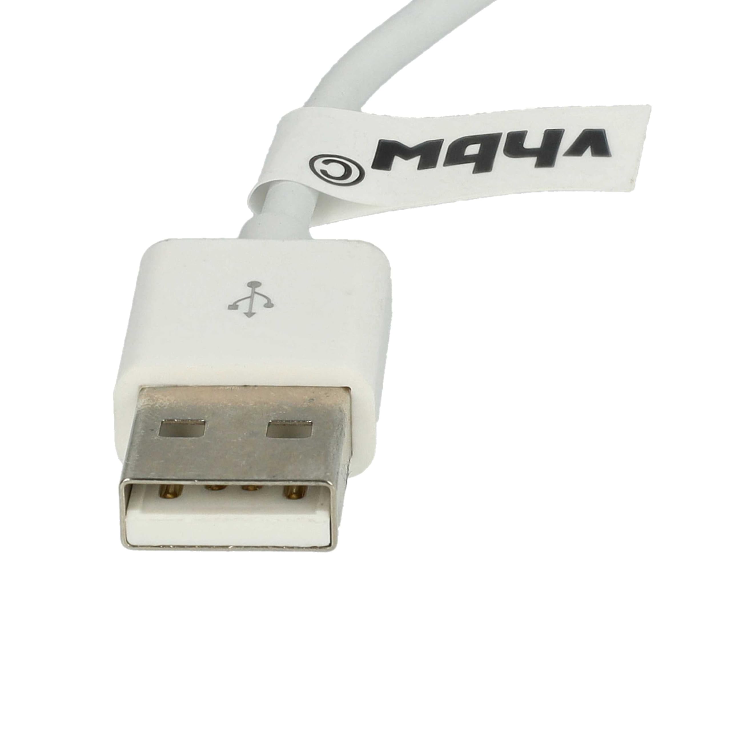 vhbw Kabel USB do ładowania danych kompatybilny z Apple IPod Shuffle 3G, odtwarzacz MP3 2G, biały, 10 cm