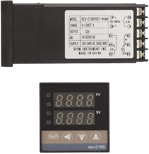 Miniatura 3 de Kit de controlador de temperatura PID con relé de estado sólido SSR 25A K Tipo Sensor de termopar 32.0-2,372.0 °F AC 110v-240v