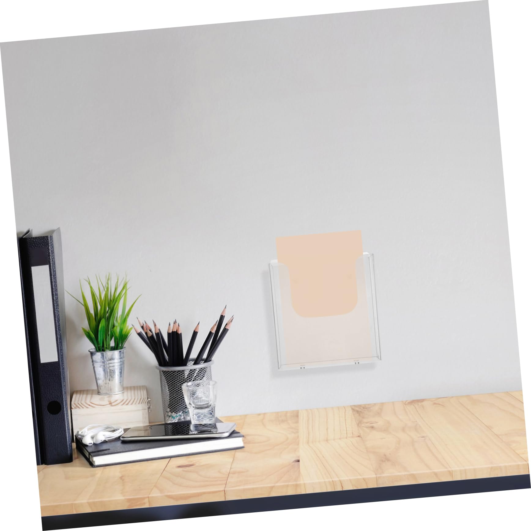 DOITOOL Boîte de Rangement de Bureau en Plastique Design Moderne et Trous pour Organiser Documents, Robuste Usage Bureau
