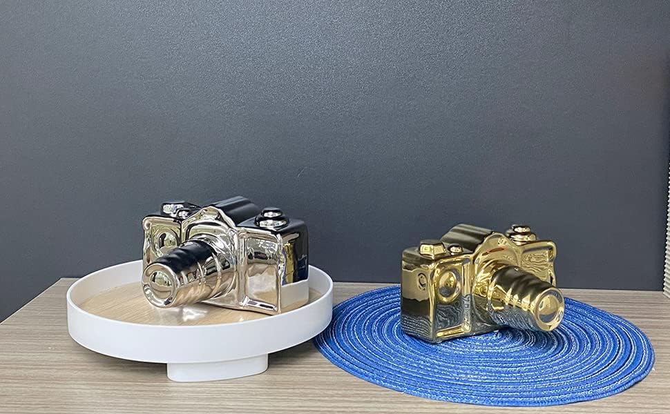 Miniatura 4 de Artgenius Estatua de cámara moderna y escultura para el hogar, objeto decorativo de cerámica para mesa, estante, sala de estar, decoración de