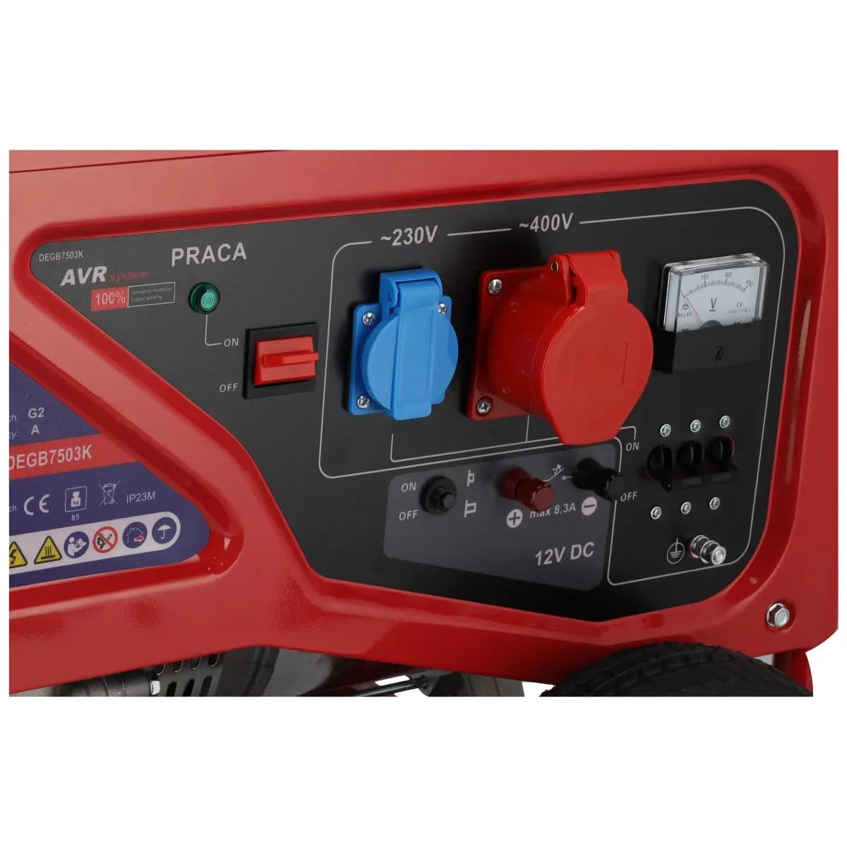 Stromgenerator, Stromaggregat DEDRA max. Leistung 6,5kW 6000W, 420cm³ Motor Kupfermotorwicklung, 1x400V, 1x230V Notstromversorgung, in Haushalten, Gärten, auf Campingplätzen oder für andere Arbeiten