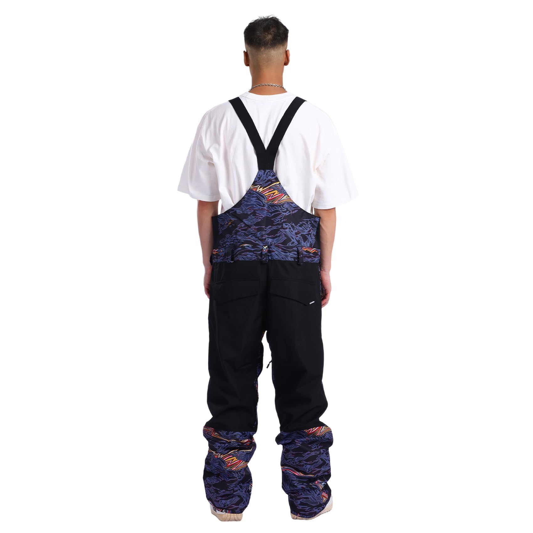 GSOU SNOW Salopette da sci da uomo, con tasche multiple, leggere, impermeabili, antivento, traspiranti, caldi