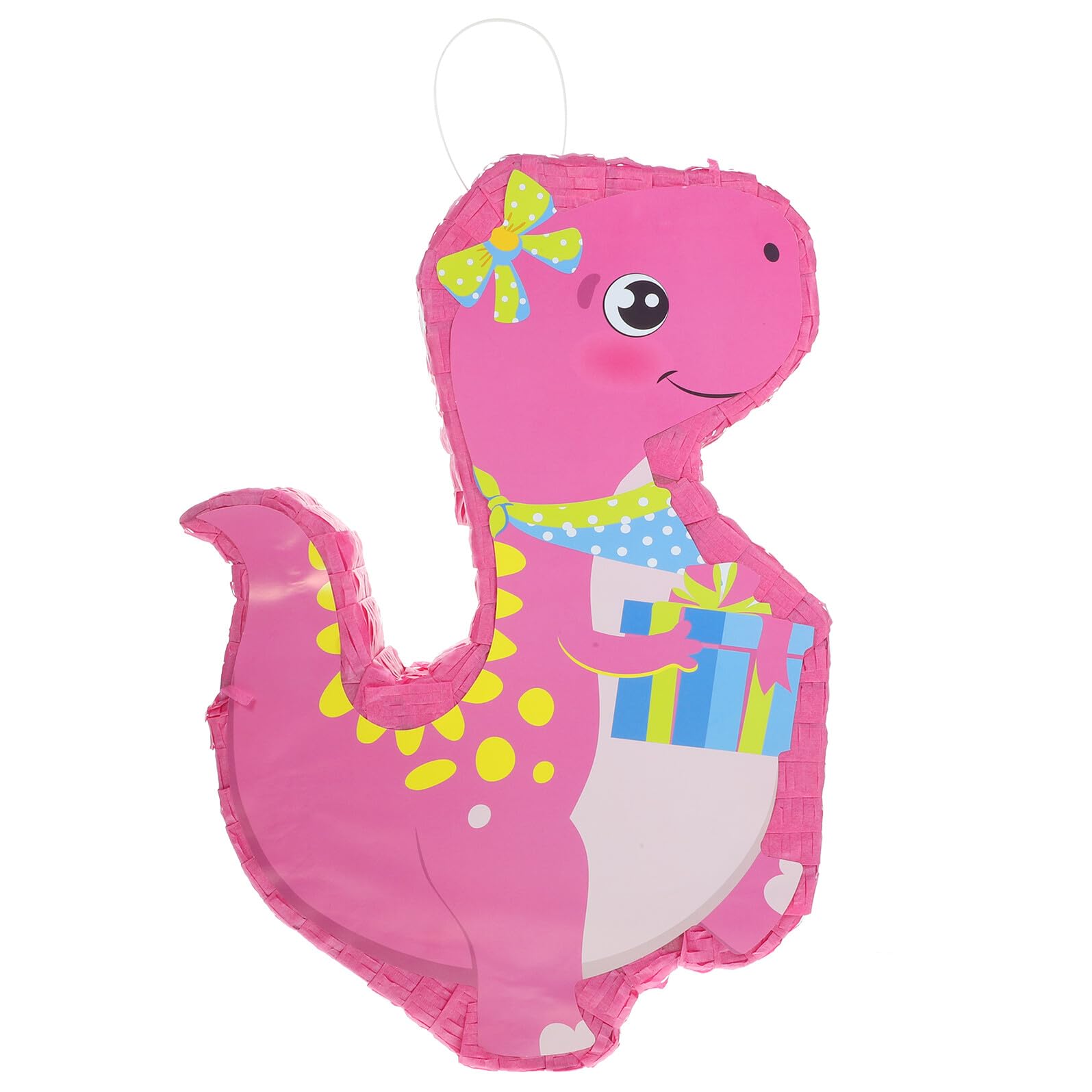 Rosa Dinosaurier Piñata aus Papier für Kindergeburtstag