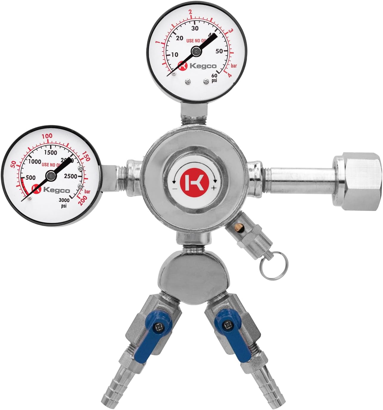 Kegco KC LH-542-2 Dual Product Premium Pro Series Dual Gauge Co2 Beer Regulator, Chrome