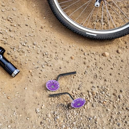 Ruedas de Entrenamiento para Bicicleta Toyvian con Luces Intermitentes, Juego Auxiliar de Ruedas Resistentes, Color Morado miniatura 7
