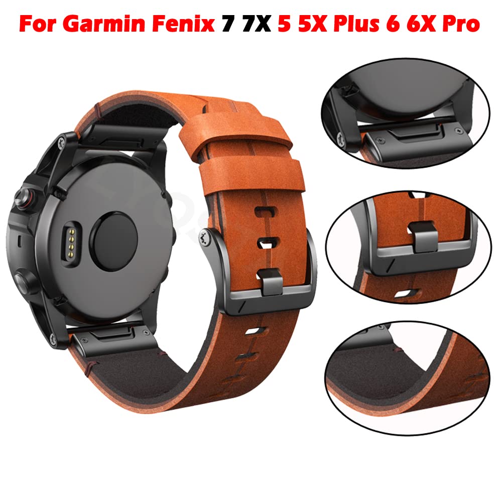 22 26 mm pasek do smartwatcha Garmin Fenix 7 7X 5 5X Plus 6 6X Pro 3 3HR pasek do smartwatcha oficjalne skórzane akcesoria do bransoletek