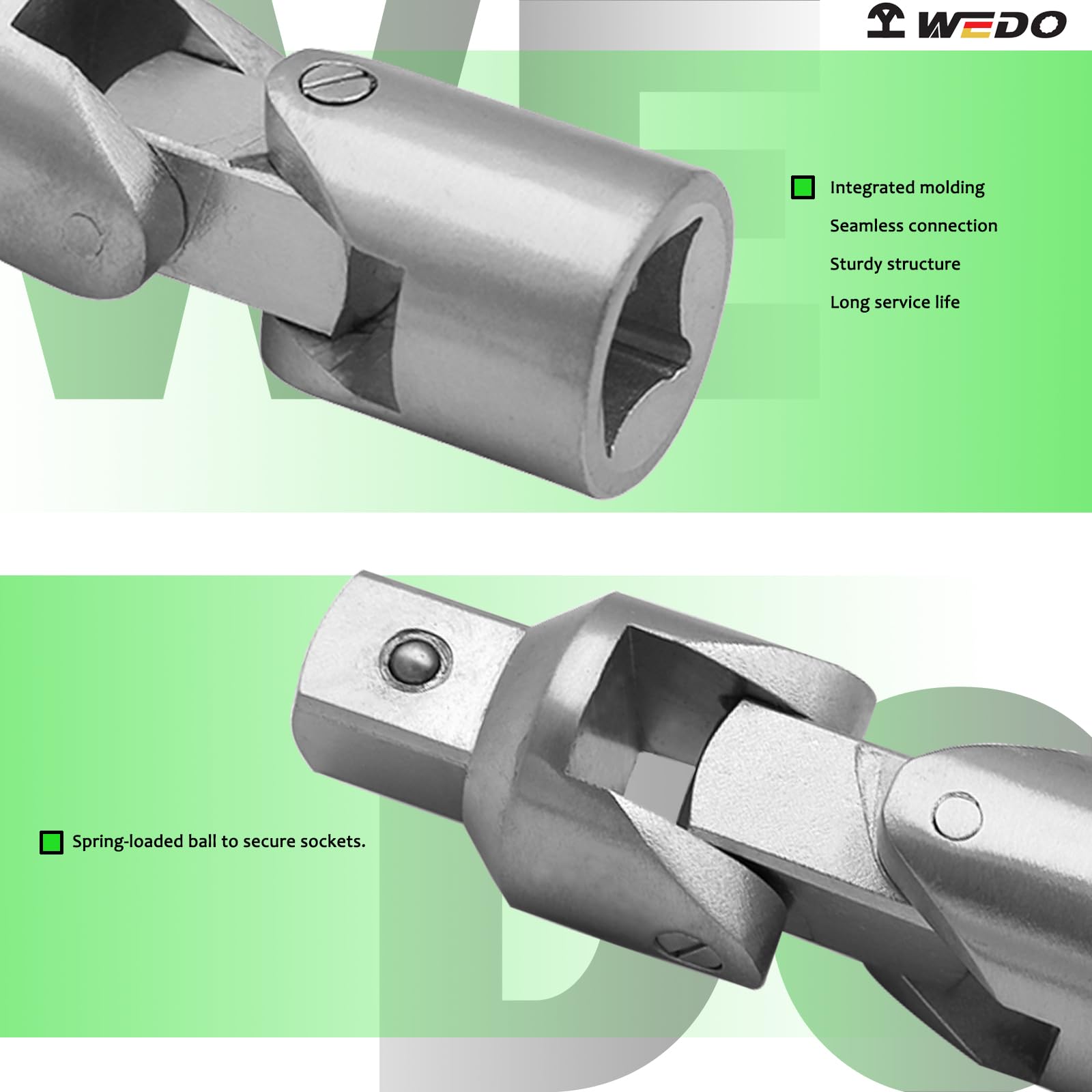WEDO Joint universel en acier inoxydable, résistant à la corrosion, antirouille, durable, respectueux de l'environnement, 1,9 cm, longueur 110 mm