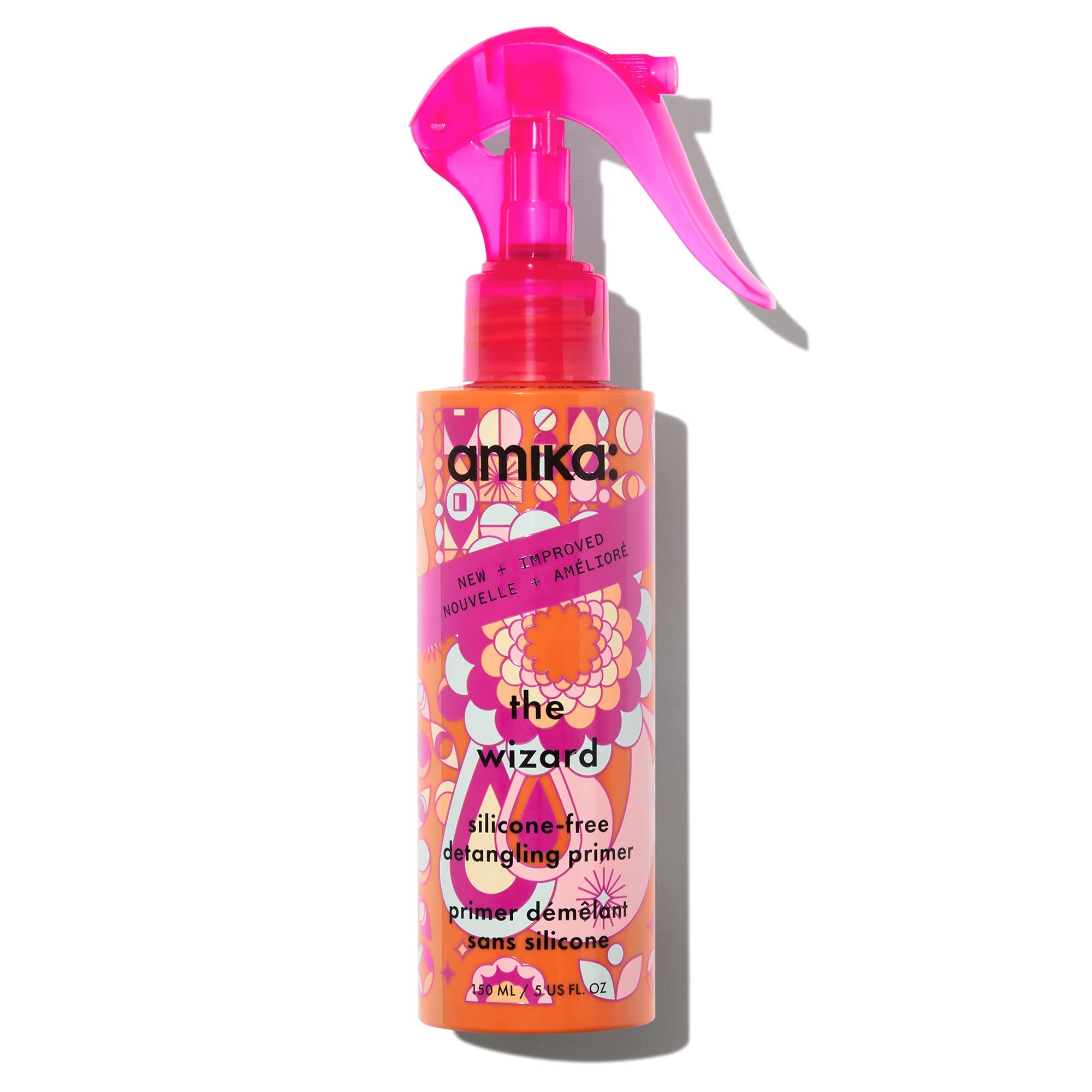 amika the wizard silicone-free detangling primer - all-in-one hair detangling spray + heat protection spray for hair - reduces frizz, hydrates + cuts blow dry time (150 ml)