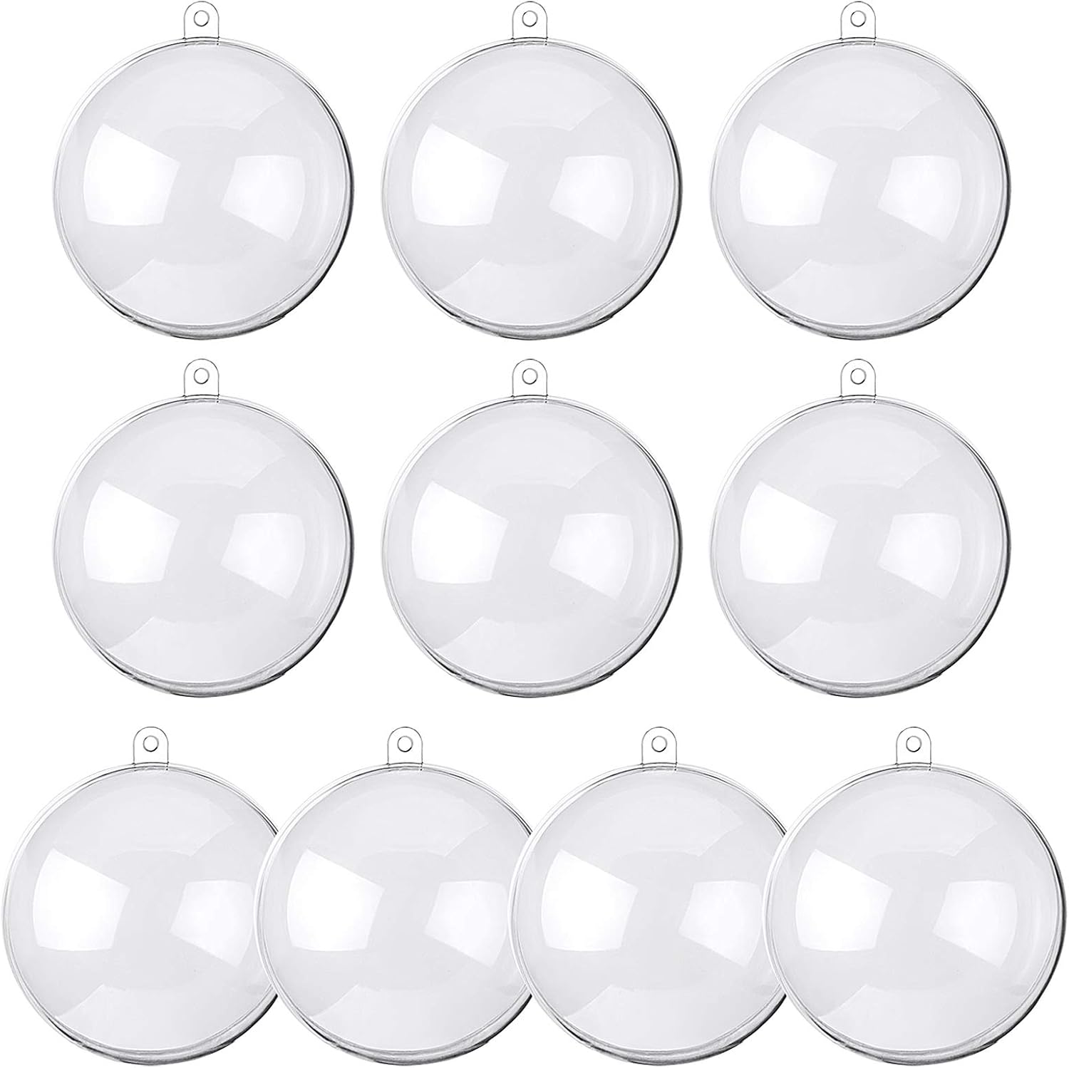 Hysagtek 10 Sets 80mm Clear Ornaments for Crafts Fillable