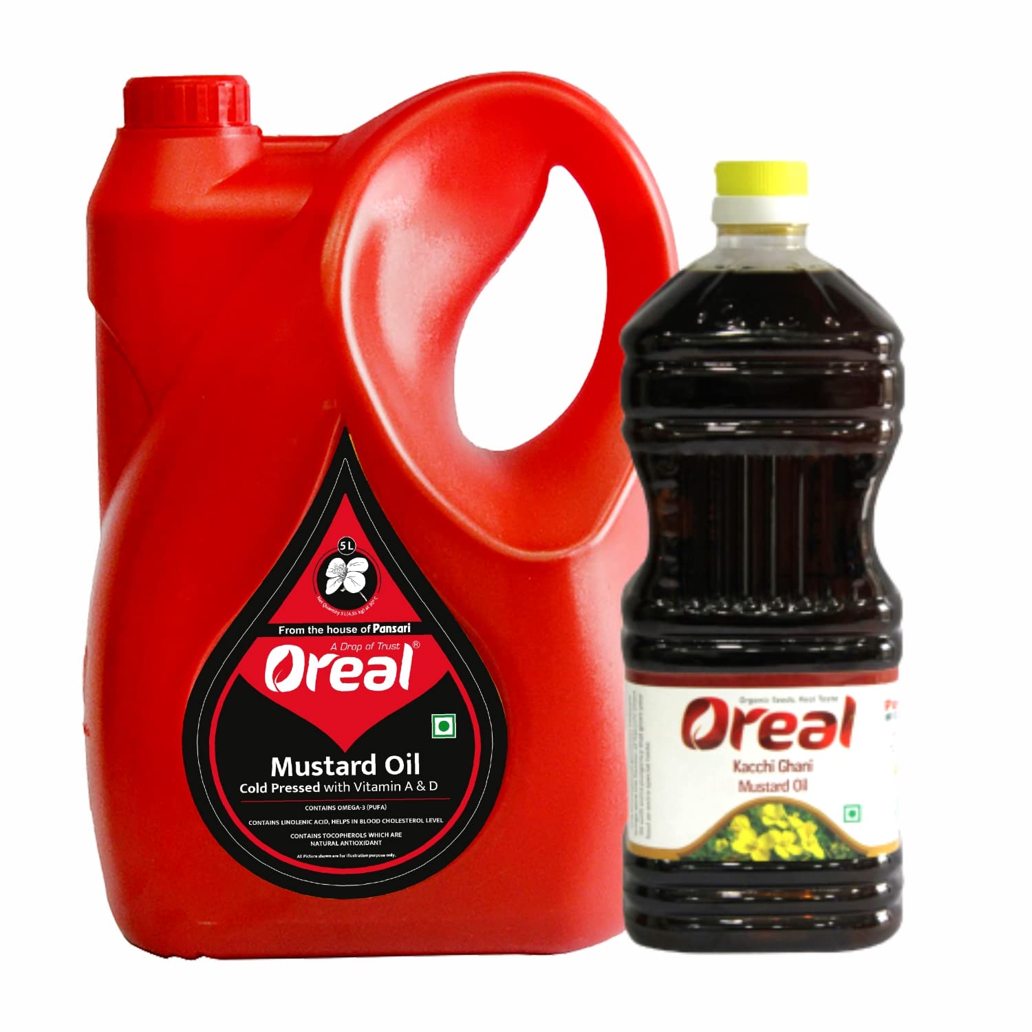 Oreal Premium Kachi Ghani Pure Mustard(Sarso)Oil,For Cooking(5+2 Litre)-7 Litre|Natural|Chemical-Free|Good For Bones&Heart|Improve Functioning Of Organs|Suitable For All Ages (B09Q118CNF) Amazon Price History, Amazon Price Tracker