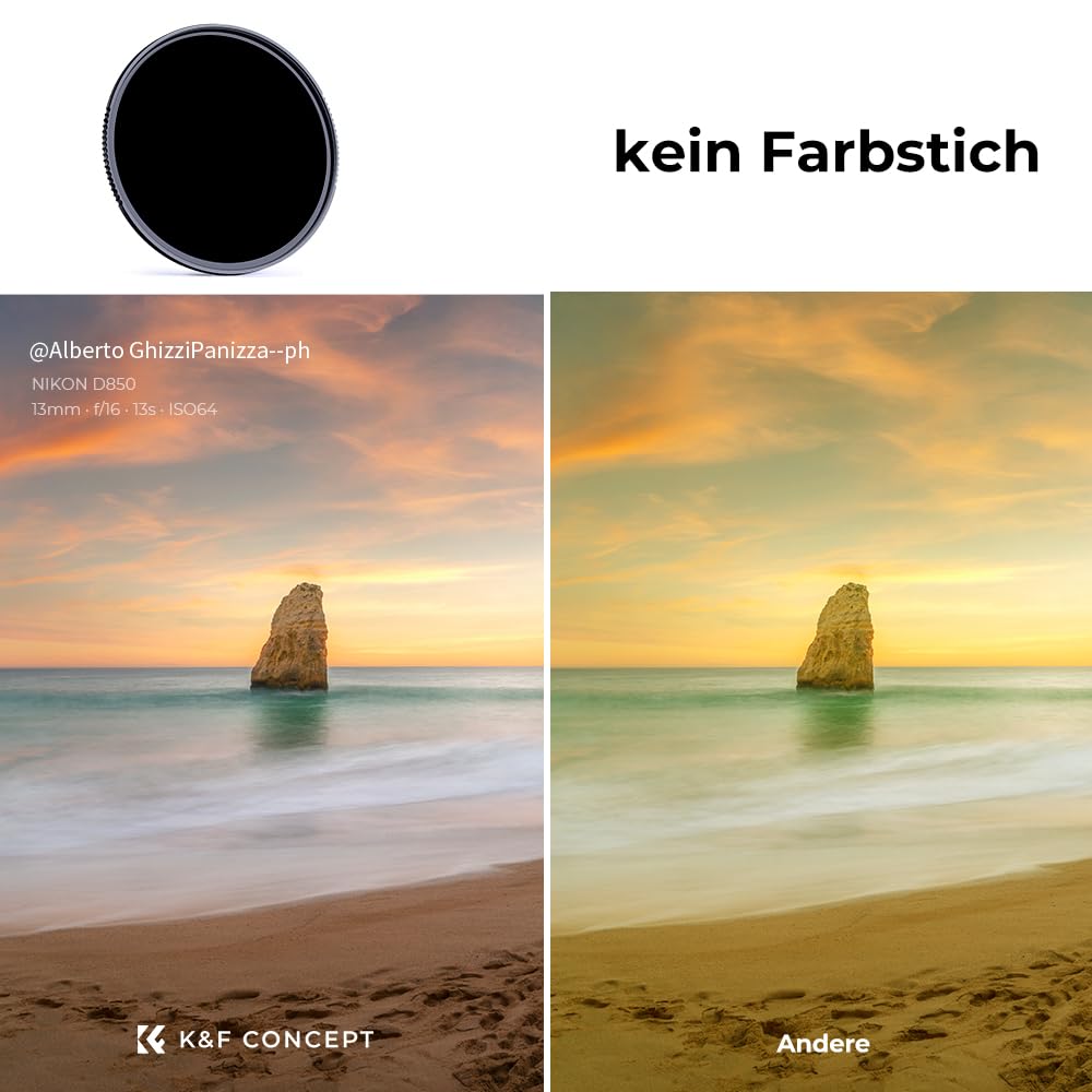 K&F CONCEPT Nano-X 77mm Graufilter ND1000 (10 Stop) ND Filter Slim Neutral Graufilter