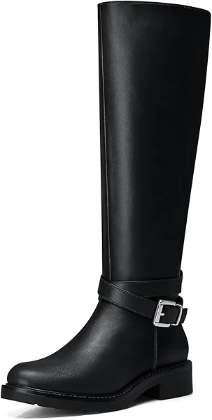 CELLENZ Women Knee High Boots: 1.6 Inch Low Heel Riding Boot, 2025 Fall Winter Trendy Comfortable Leather Boot for Daywear, School, Outdoor, for Office Ladies, Students