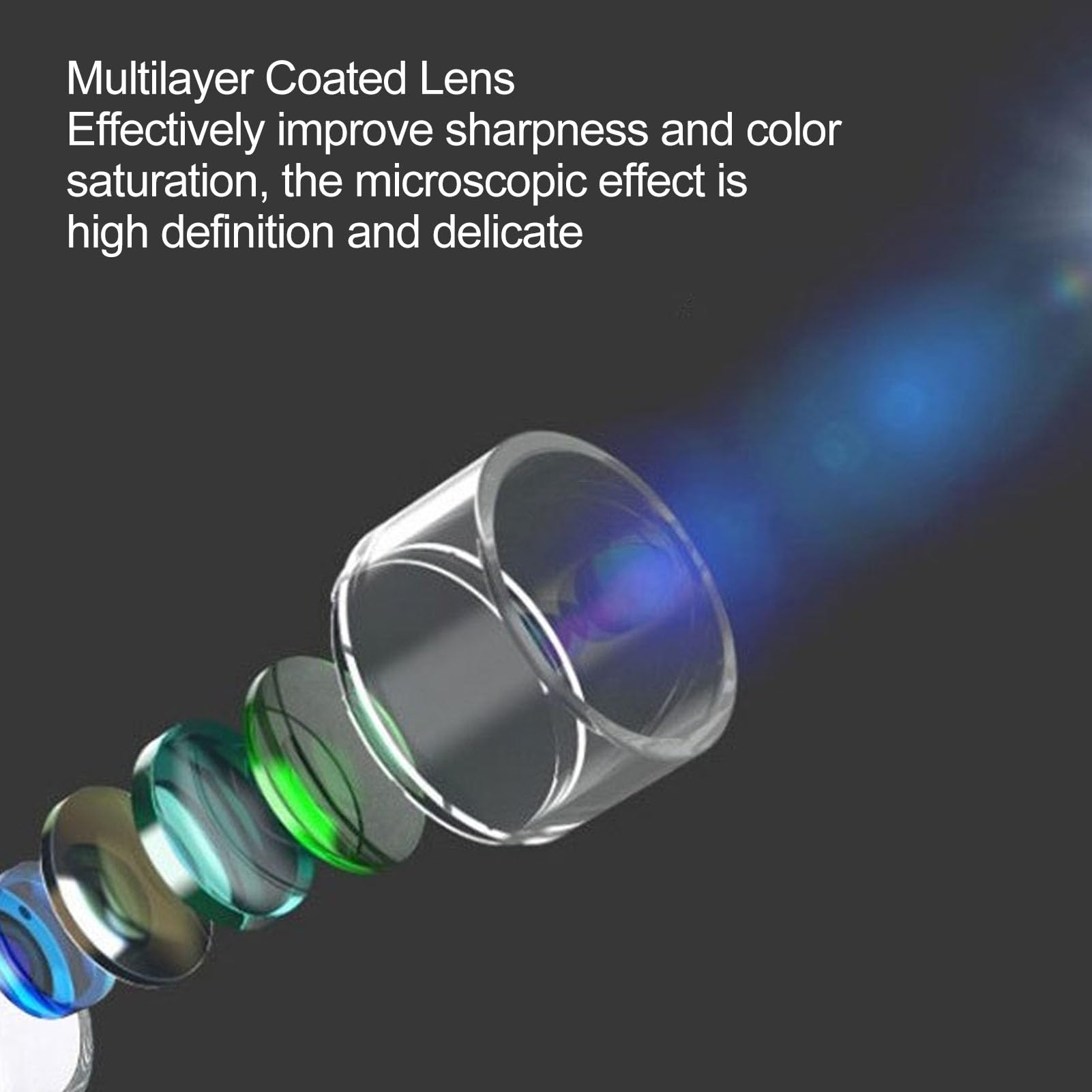 Microscopio Digital de Mano, microscopio de Bolsillo portátil, microscopio de Aumento de 1000X con 8 LED Ajustables para Estudiantes, Adultos