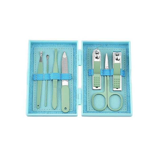 Seven Piece Nail Set Beauty Manicure Tool Nail Repair Set Blue