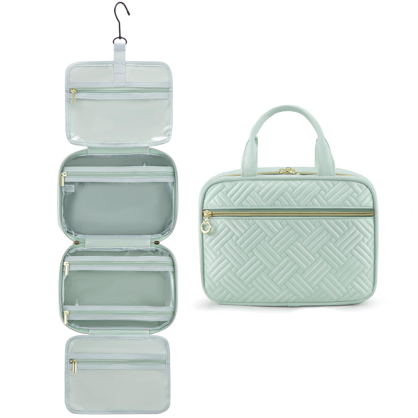 Kulturtasche Damen LOVEVOOK wasserdichte Kulturbeutel zum Aufhängen Faltbare Waschtasche Kosmetiktasche Groß mit 360°Drehbare Haken Waschbeutel für Damen