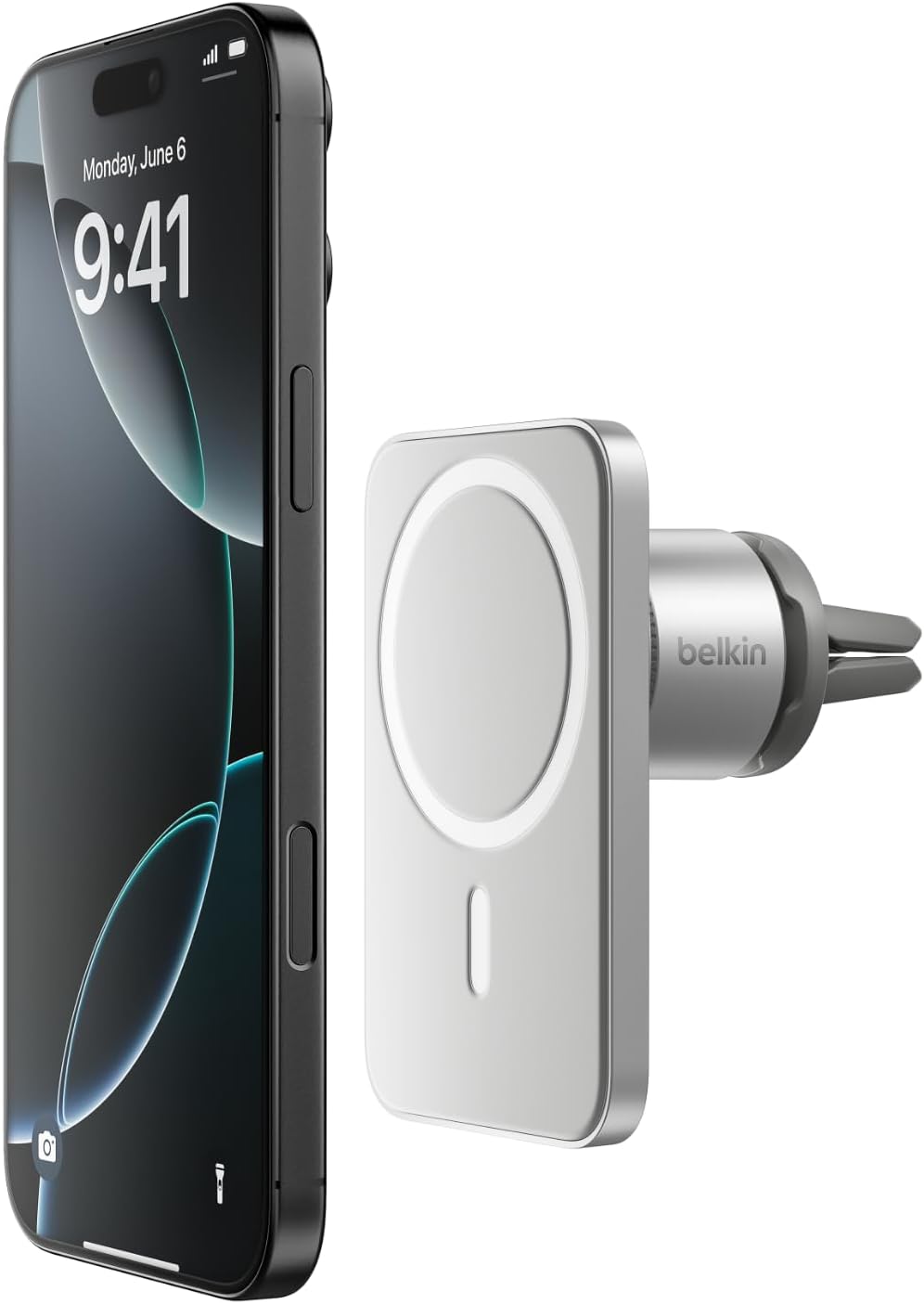 Belkin Magnetic Vent Mount Pro, MagSafe-Compatible Holder (Renewed) | iPhone 17/16/15, Pixel 10 compatible, air vent car mount, certified refurbished, hands-free driving