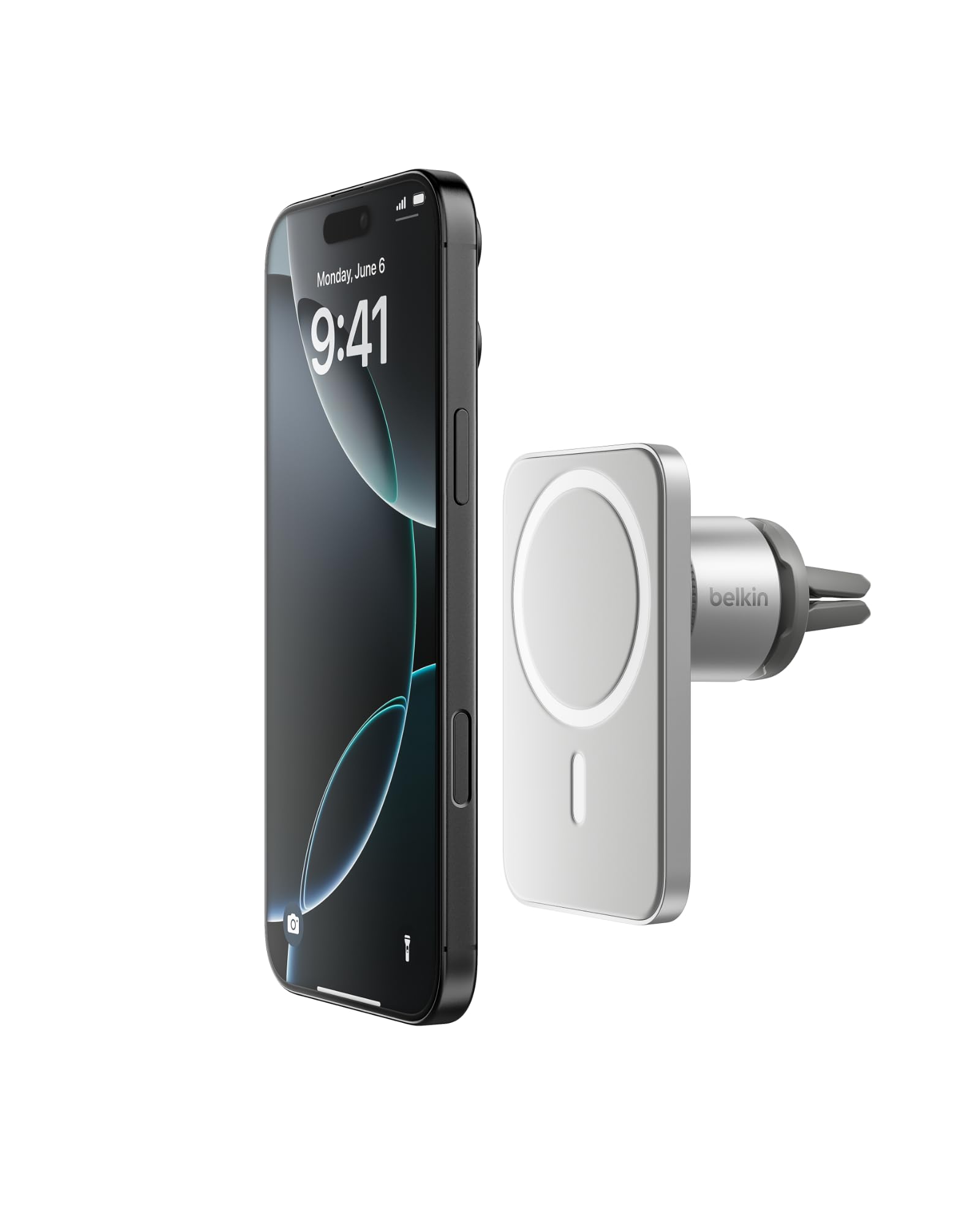 Belkin MagSafe Pro-MagSafe - Supporto magnetico per telefono da auto, accessorio per auto, supporto magnetico per telefono per iPhone 14, iPhone 13, iPhone 12 Pro Max, Pro, Mini modelli (rinnovato