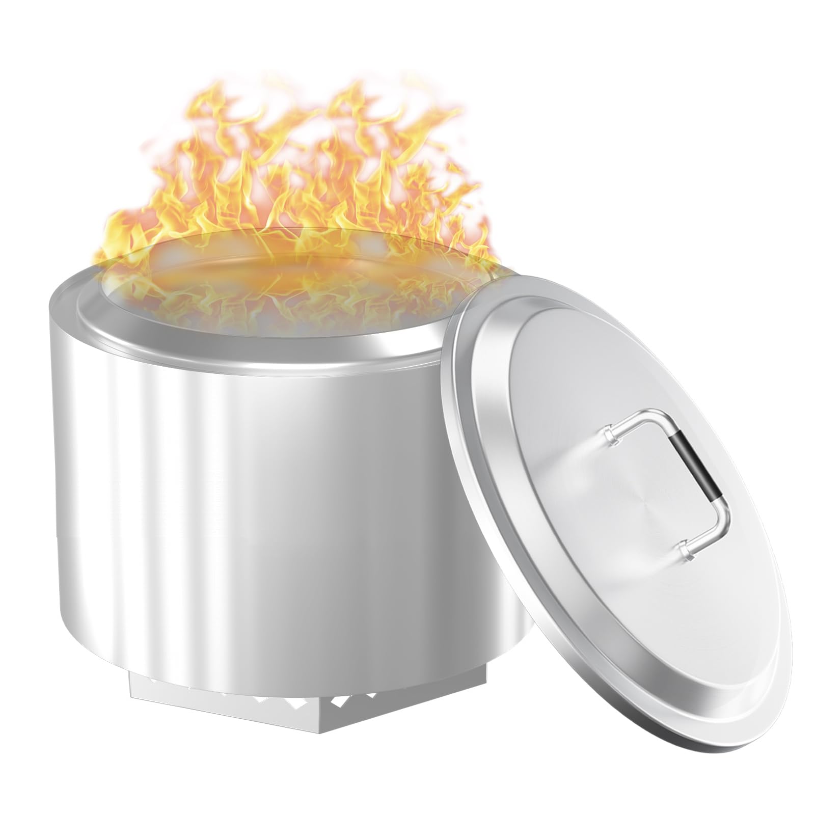 Stainless Steel Fire Pit Lid for Solo Stove Bonfire 19.5 Inch, Fire Pit Cover Lid Accessory with Heat Resistant Handle for Solo Stove Outdoor Fire Pits/Camping