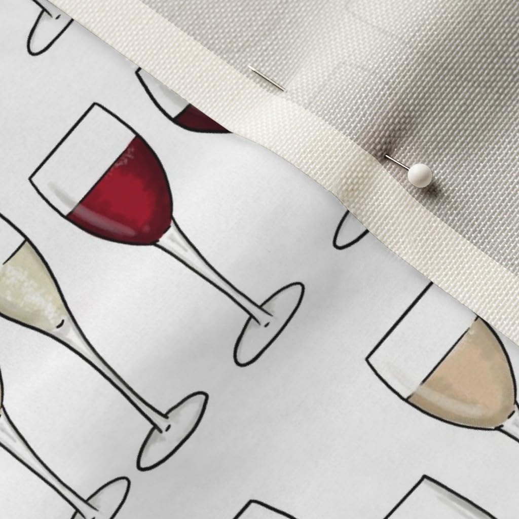 Spoonflower Fabric - White Wine Glass Bar Kitchen Champagne Flute Bubbly Alcohol White Printed on Upholstery Velvet Fabric Fat Quarter - Upholstery Home Decor Bottomweight Apparel